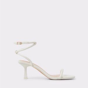 ALDO White Demmi Strappy Kitten Heels